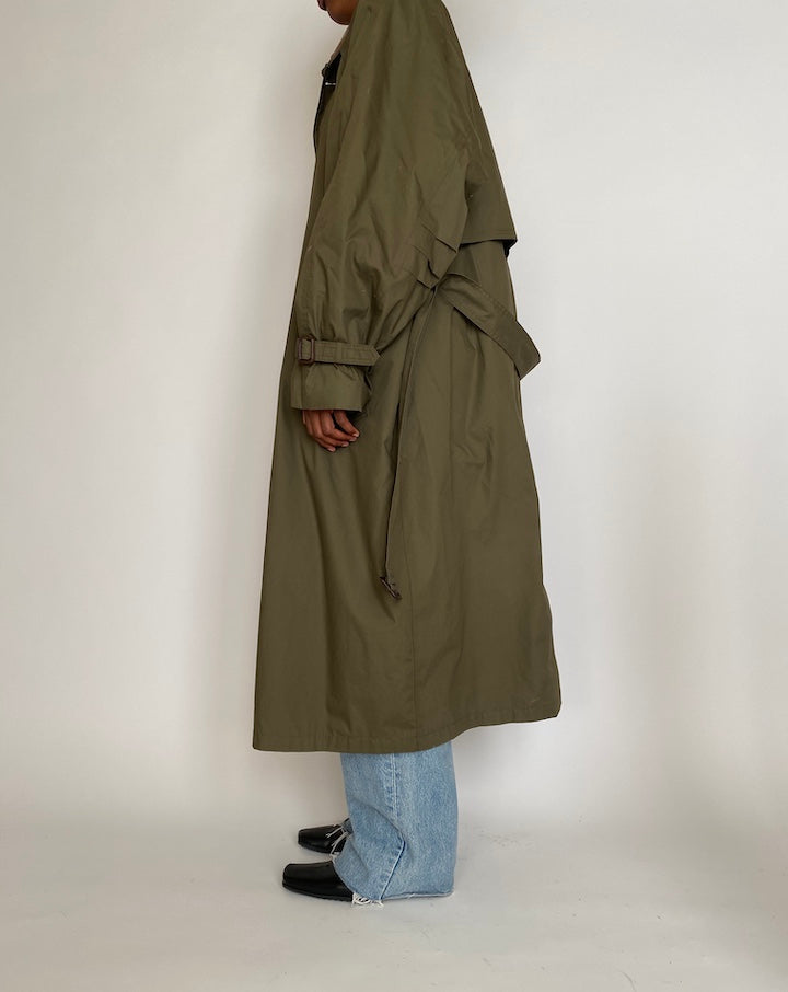 VINTAGE LONG GREEN OVERSIZED COAT 4275