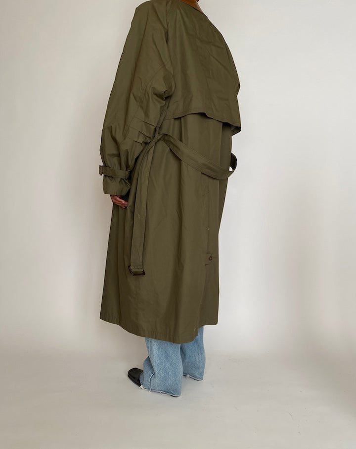 VINTAGE LONG GREEN OVERSIZED COAT 4275