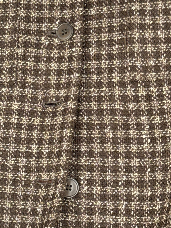 Vintage Houndstooth Wool & Silk Blazer