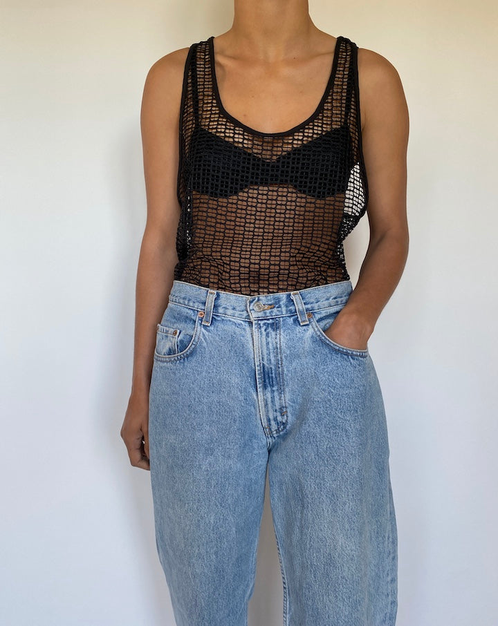 VINTAGE BLACK FISHNET DRESS 2804