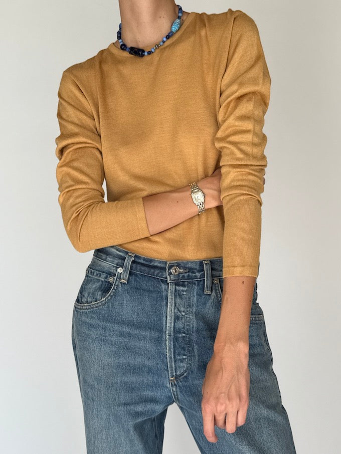 Vintage Knit Long-sleeve in Camel