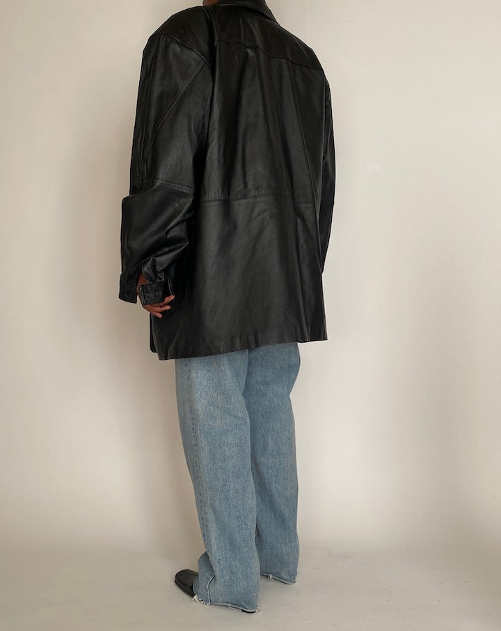 VINTAGE BLACK LEATHER JACKET 4280