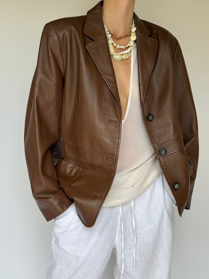 Vintage leather jacket brown 6201
