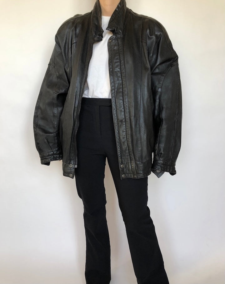 VINTAGE OVERSIZED BOXY LEATHER JACKET 344