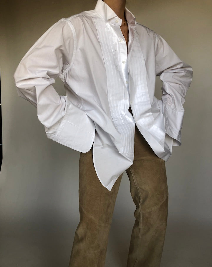 Vintage pleated oversized shirt 307