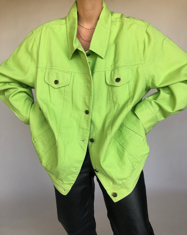 VINTAGE GREEN DENIM JACKET 308