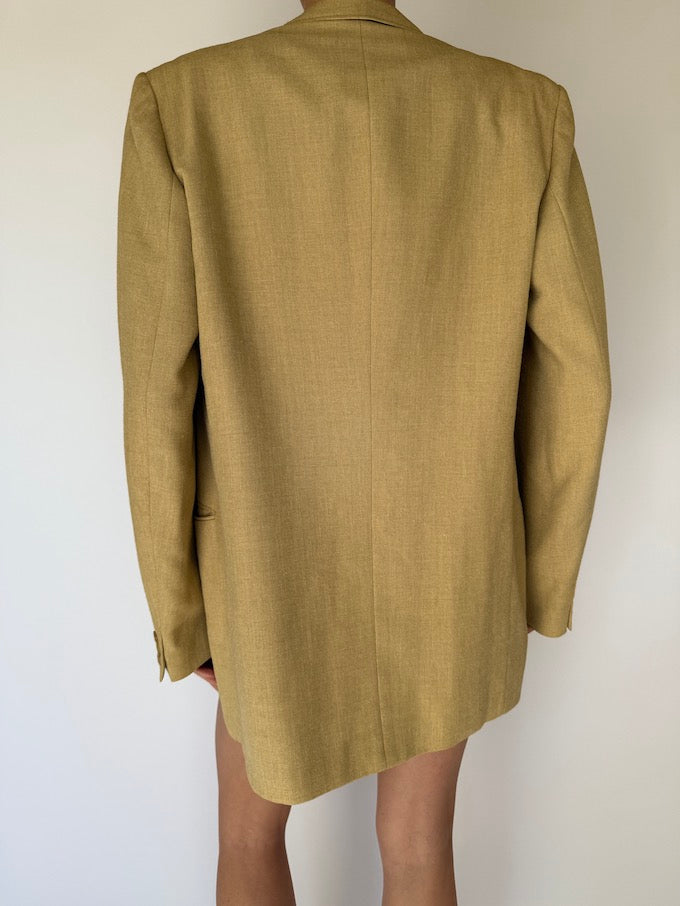 Vintage Single-Breasted Blazer Beige