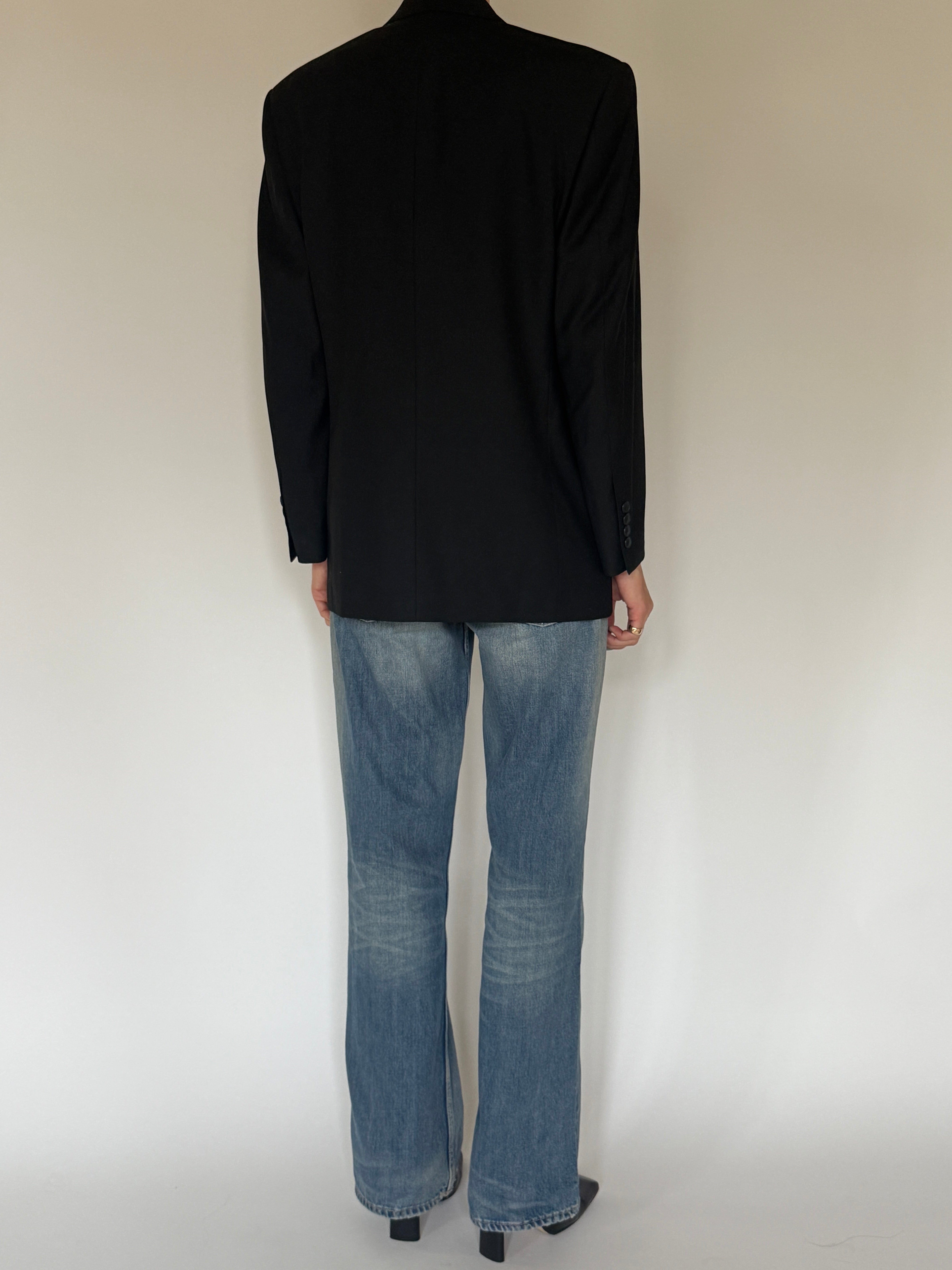 Vintage black blazer back view