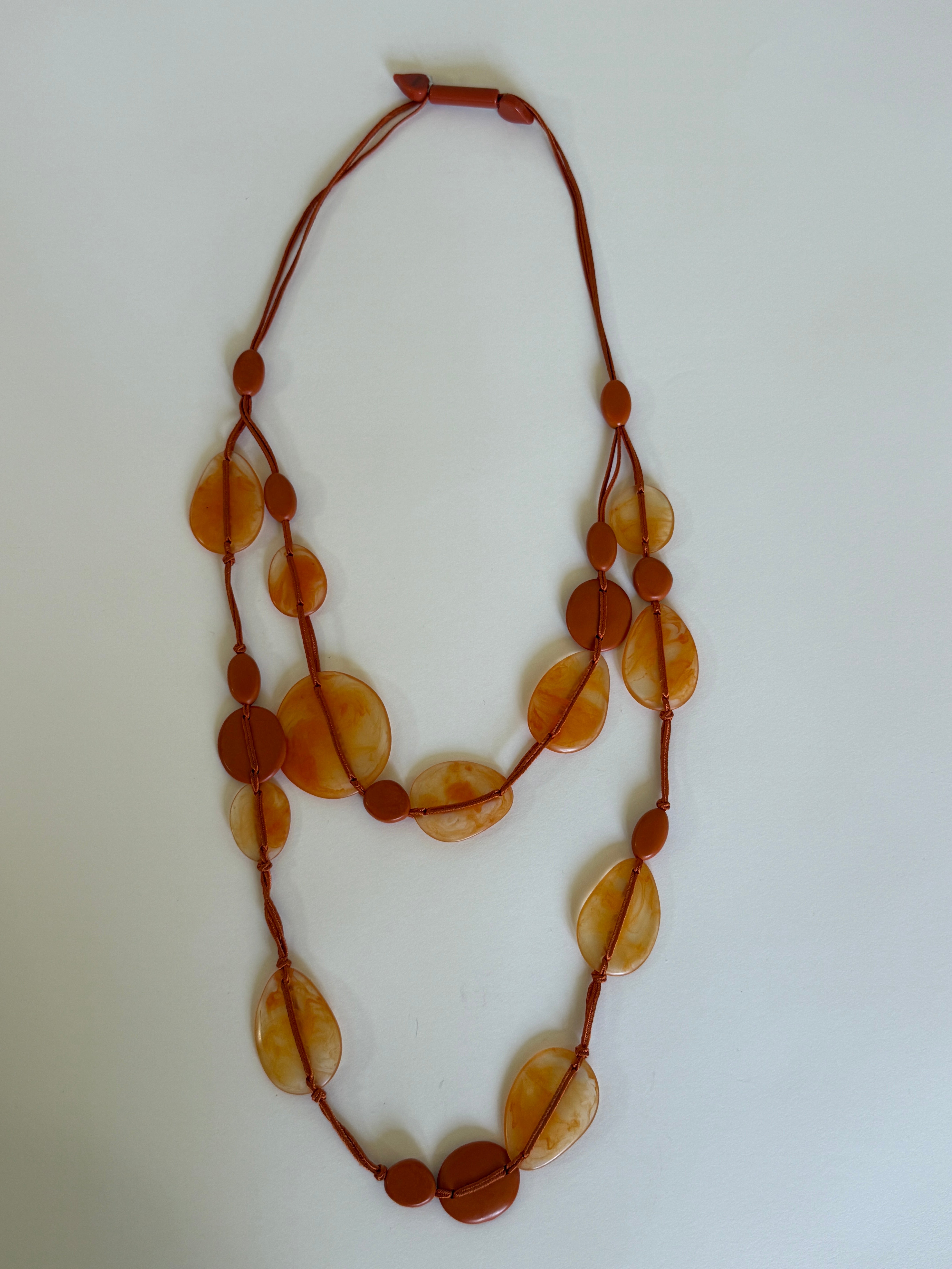 Vintage statement necklace with organic resin shapes