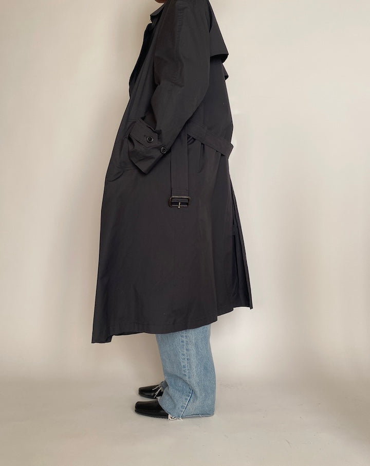 VINTAGE NAVY TRENCH COAT 4283