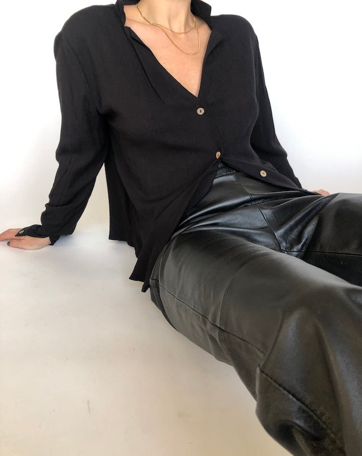 VINTAGE BLACK BLOUSE 312
