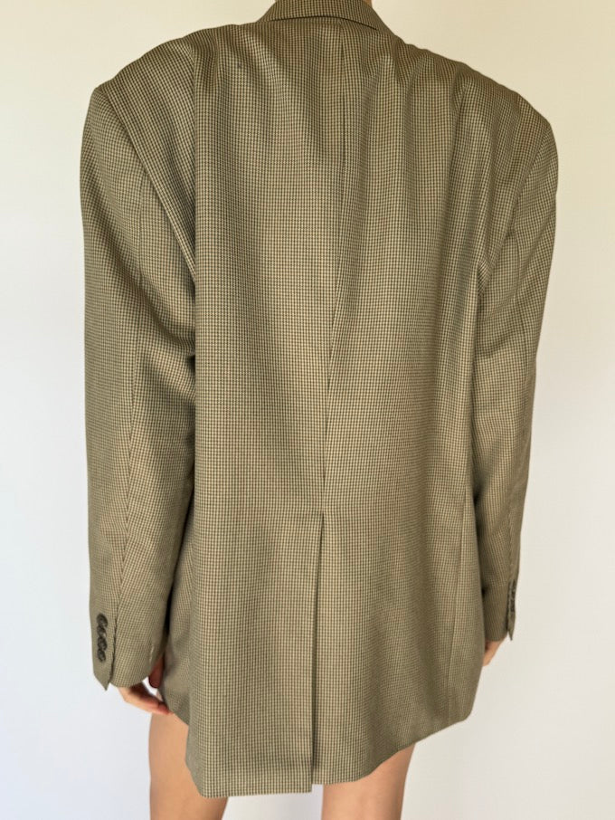 VINTAGE HOUNDSTOOTH BLAZER BEIGE 5961