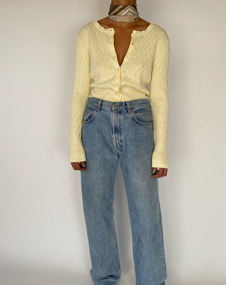 VINTAGE OFF-WHITE BRAIDED CARDIGAN 2281