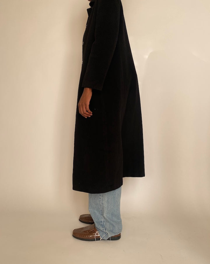 VINTAGE LONG BLACK COAT 4289