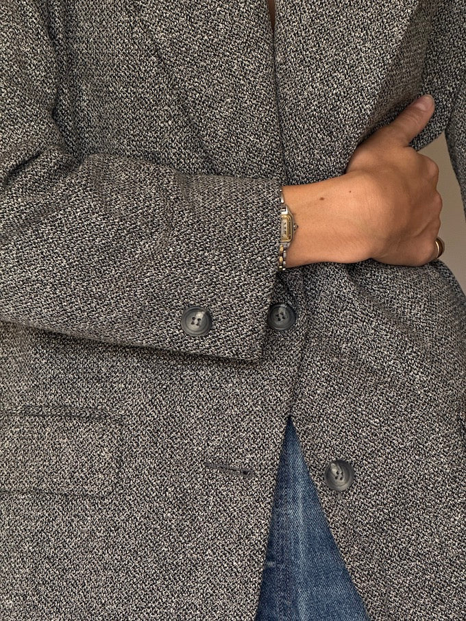 Vintage Wool-Blend Tweed Blazer