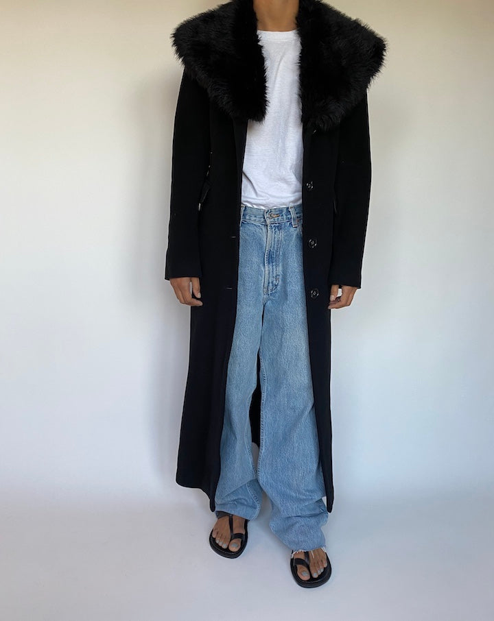 VINTAGE BLACK LONG COAT 1474