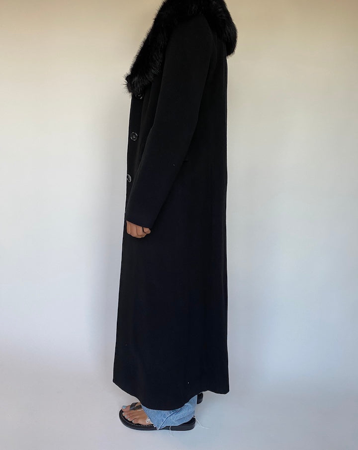 VINTAGE BLACK LONG COAT 1474
