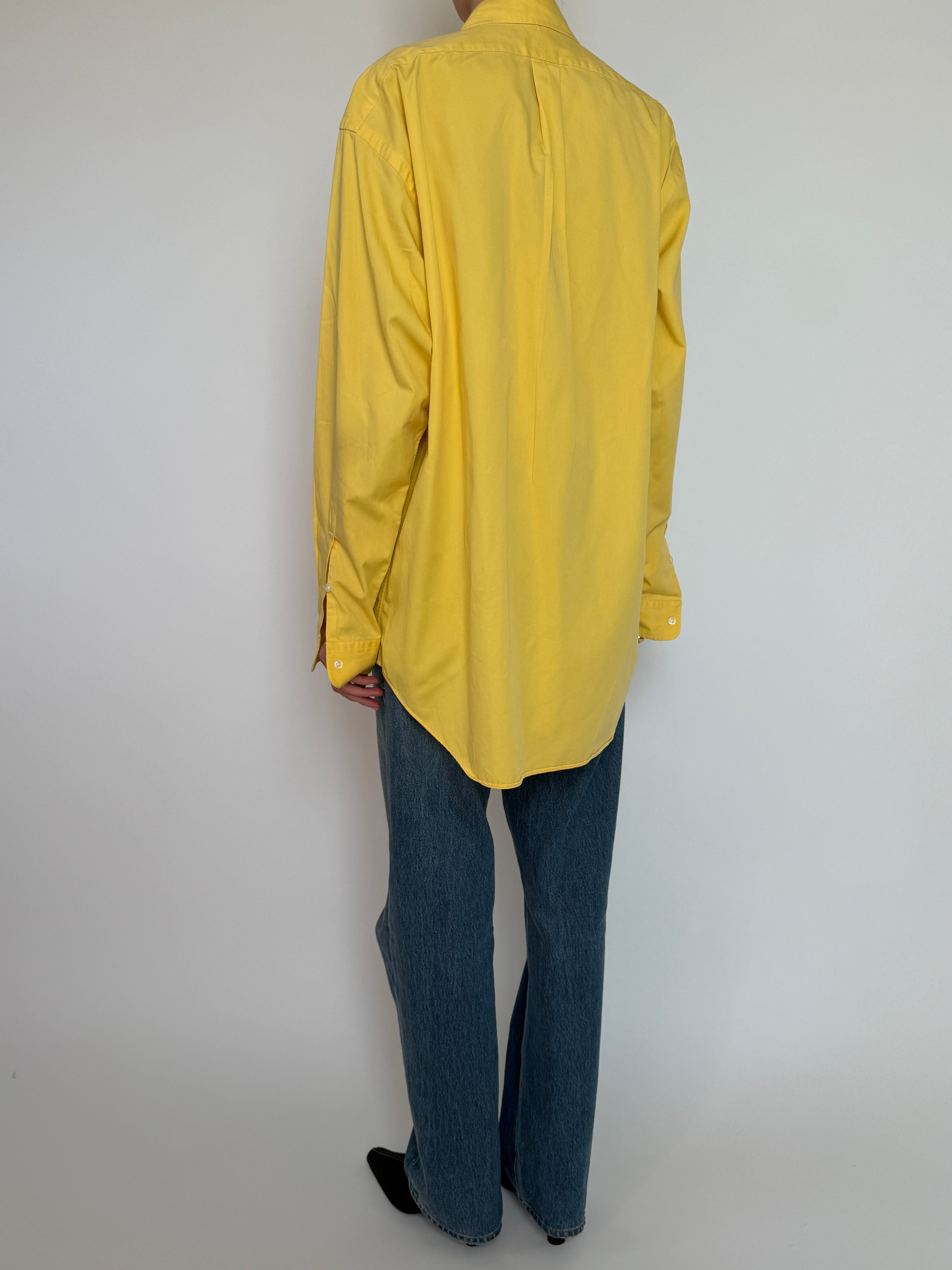 Vintage Ralph Lauren yellow button-down shirt back view
