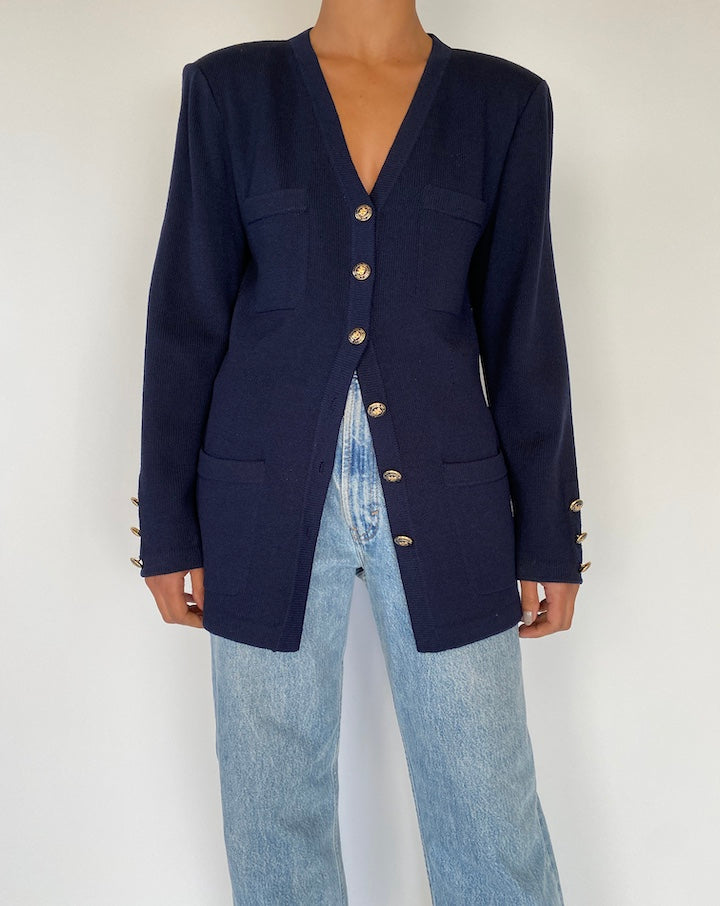 VINTAGE NAVY CARDIGAN 2290