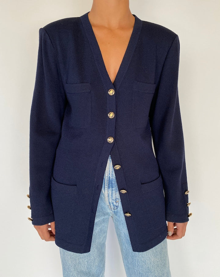 VINTAGE NAVY CARDIGAN 2290