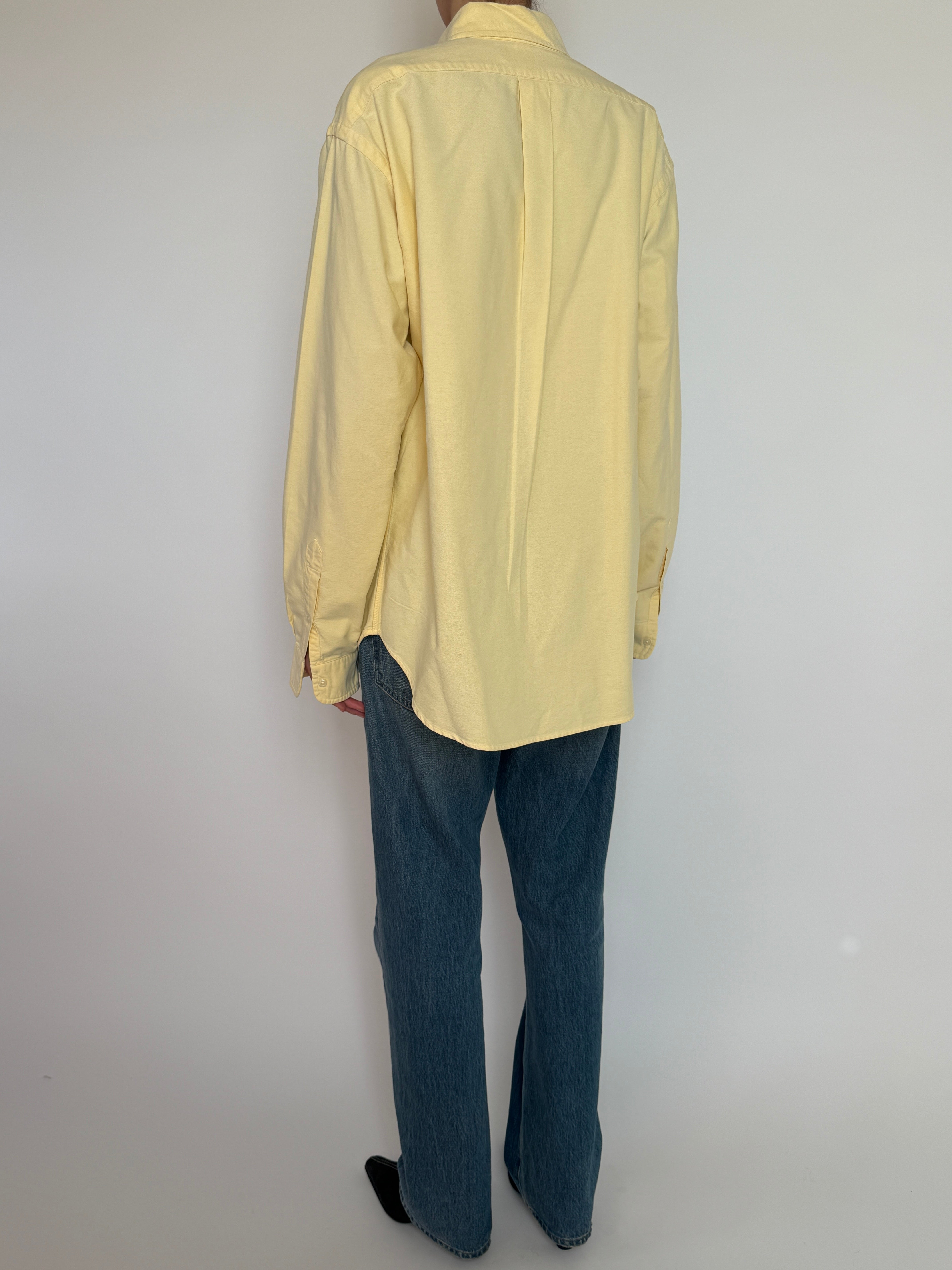 Vintage Ralph Lauren shirt in light yellow back view

