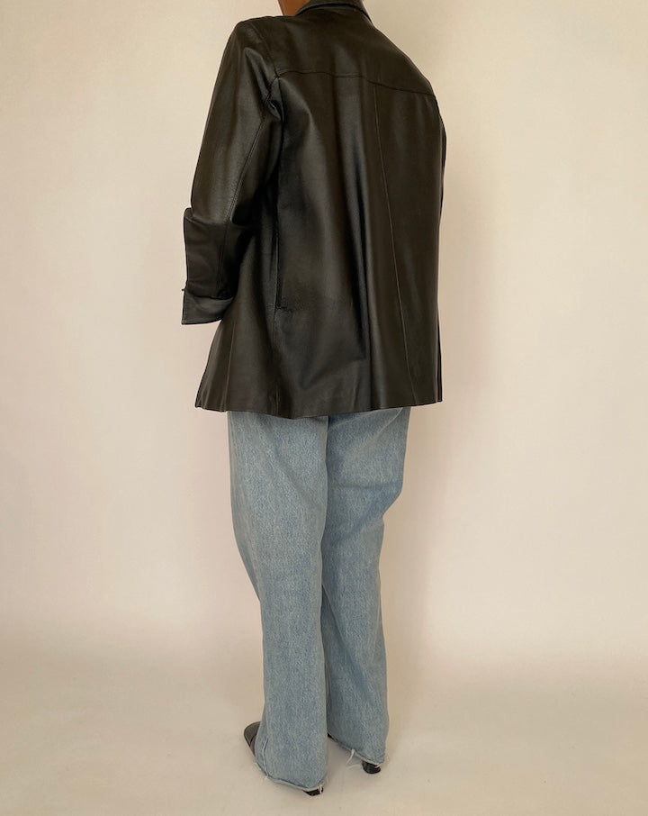 VINTAGE BLACK LEATHER JACKET 4032