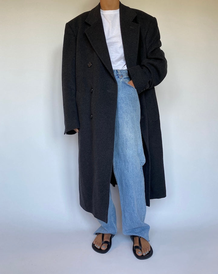 VINTAGE GREY LONG COAT 1490