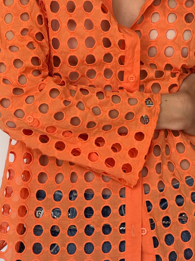 Vintage Eyelet Shirt Orange 6624