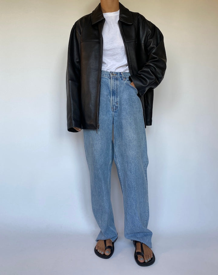 VINTAGE BLACK LEATHER JACKET 1492