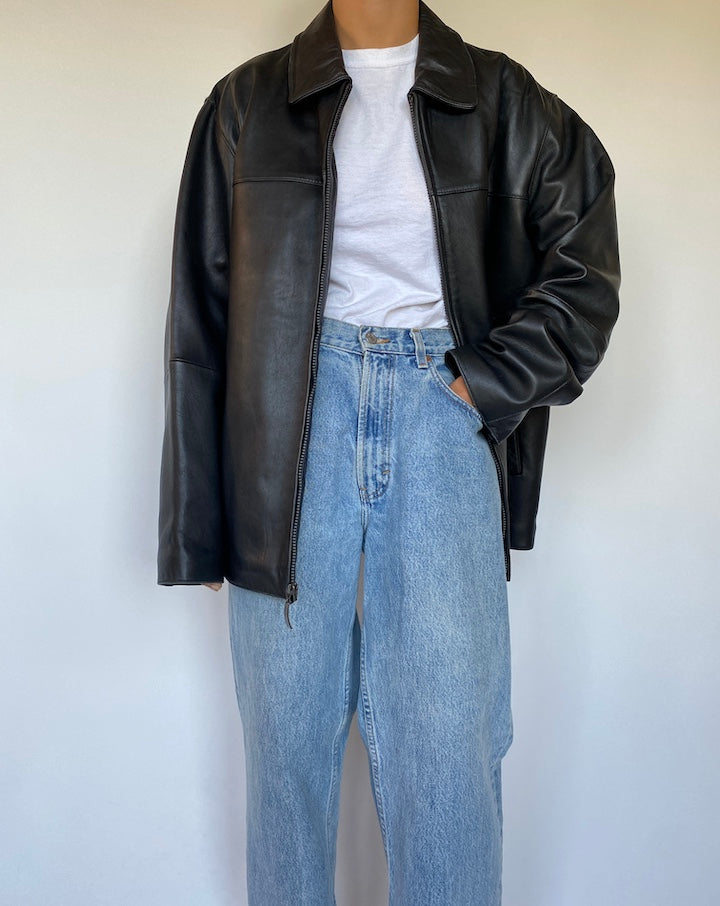 VINTAGE BLACK LEATHER JACKET 1492