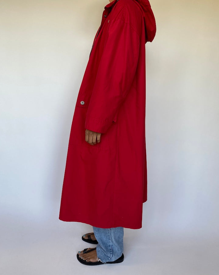 VINTAGE OVERSIZED RED LONG COAT 1496-3