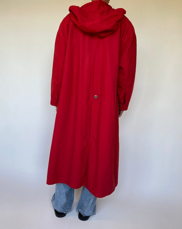 VINTAGE OVERSIZED RED LONG COAT 1496-2