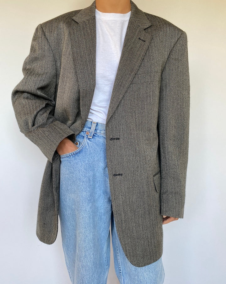VINTAGE ALPACA AND SILK BLAZER 1498