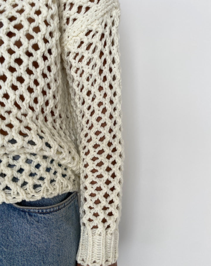 VINTAGE WHITE FISHNET SWEATER 2826