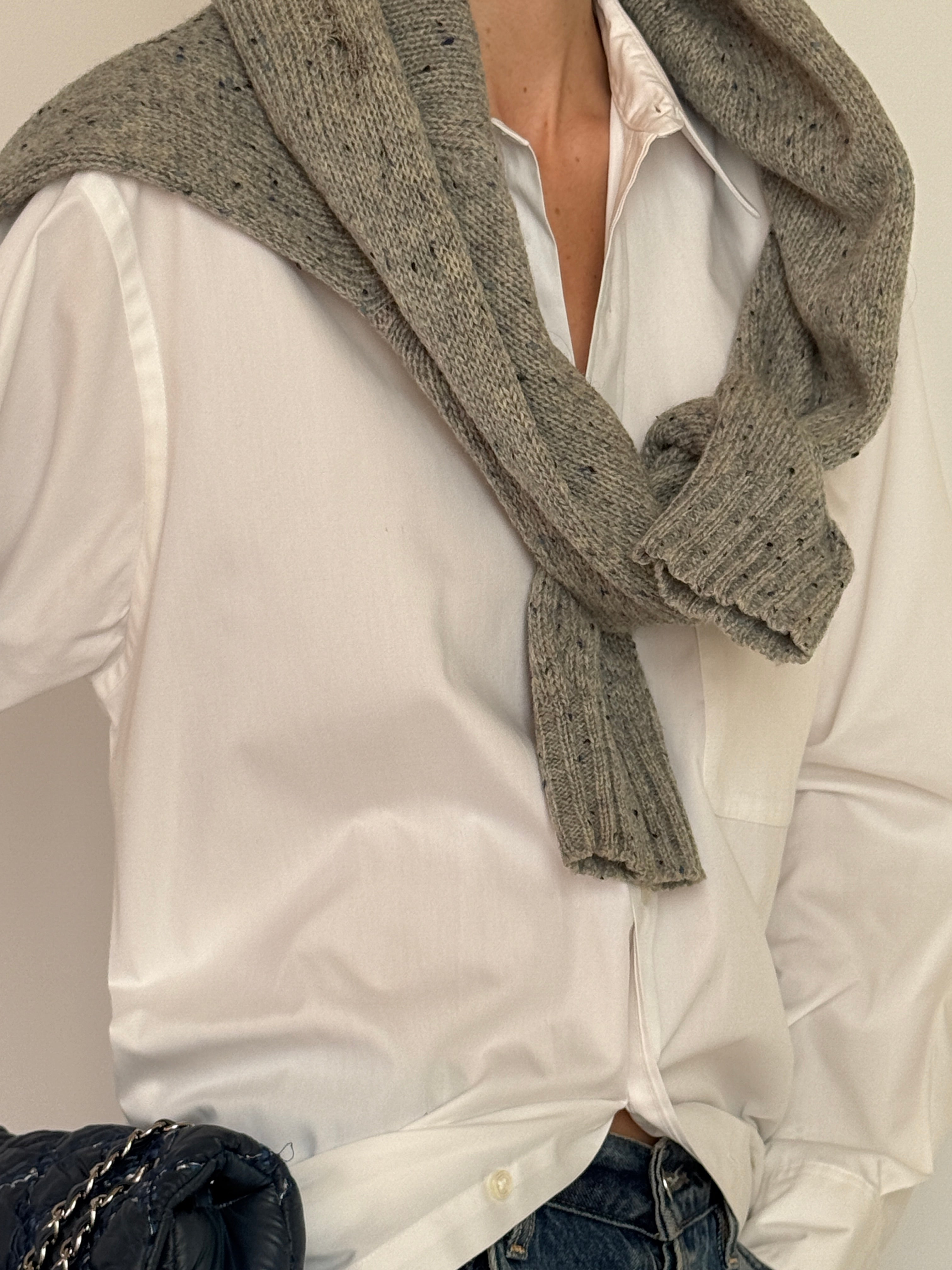 Vintage white cotton button-up shirt silhouette