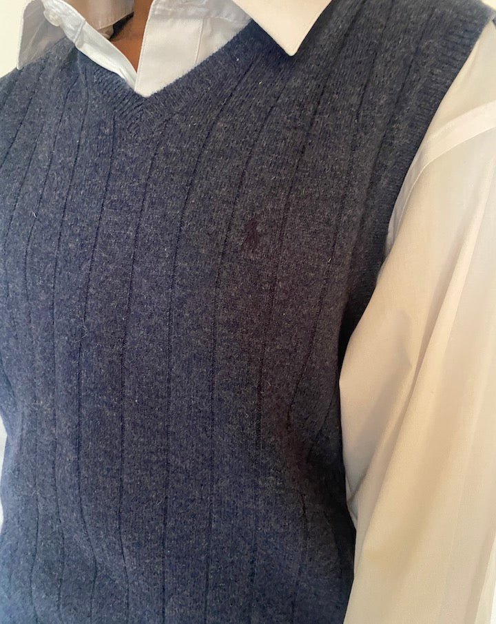 VINTAGE NAVY RALPH LAUREN VEST 4304