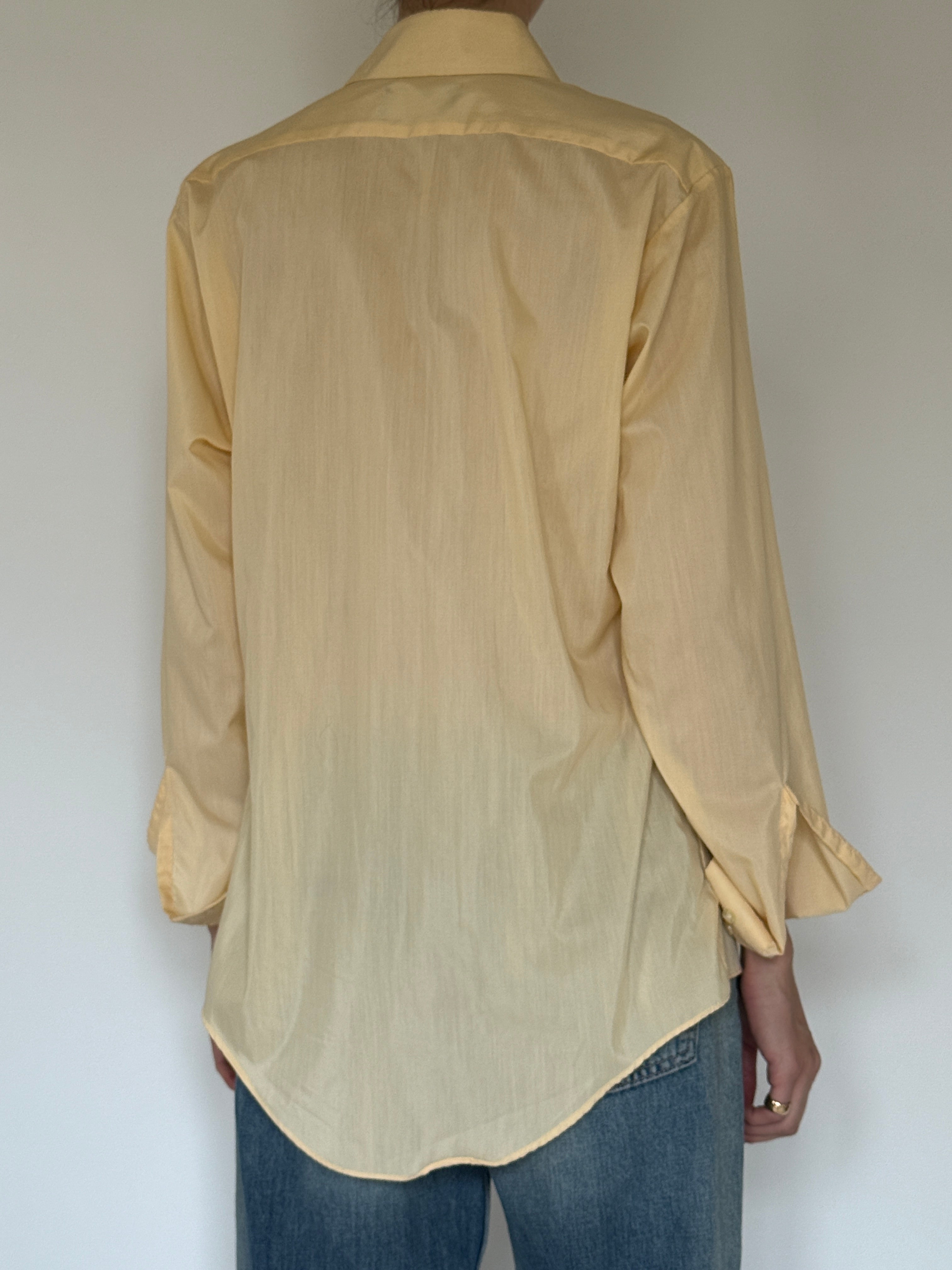 Vintage butter yellow shirt back view