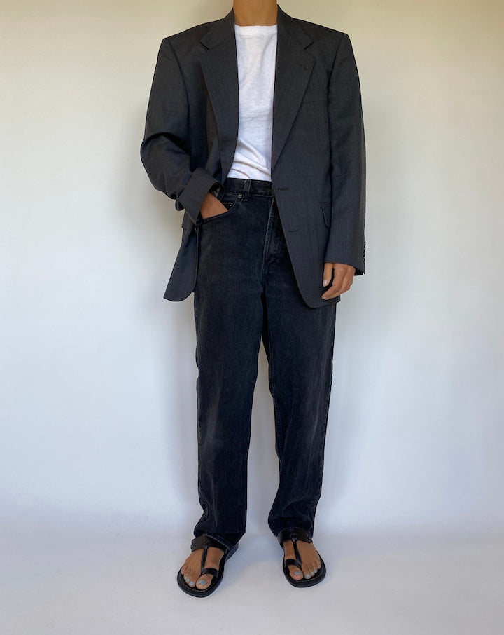 VINTAGE DARK GREY WOOL BLAZER 1503