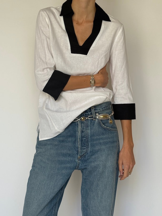 Vintage Tunic in a Linen-Blend 6261