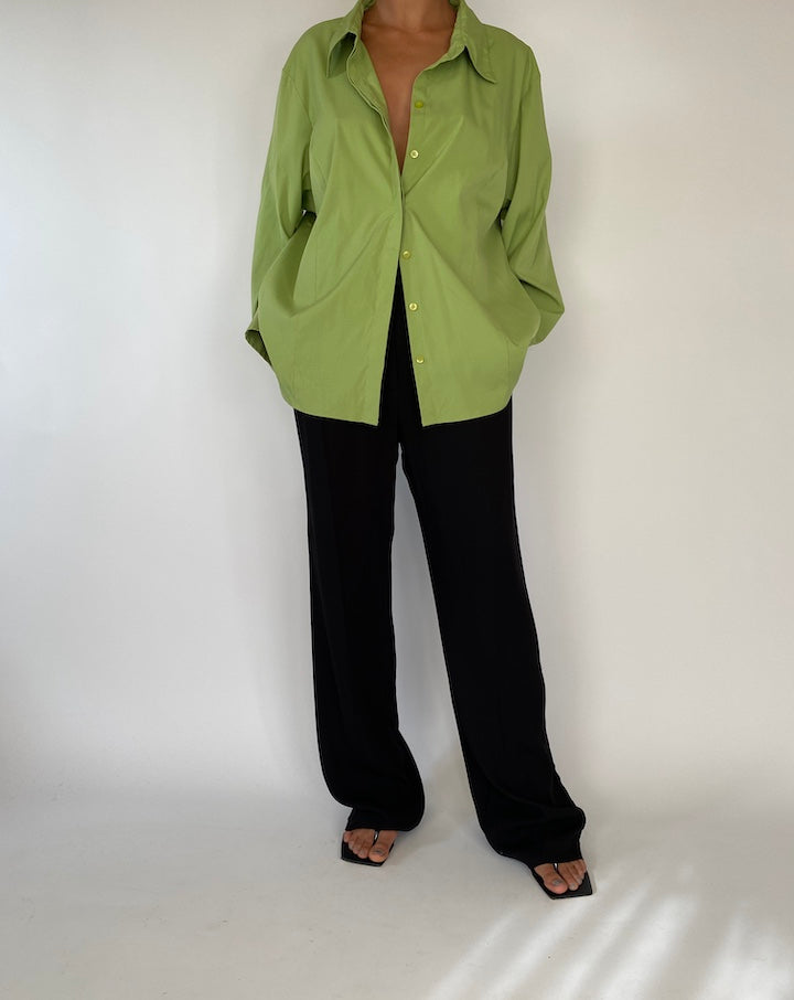 VINTAGE GREEN BUTTON DOWN SHIRT IN GREEN 2318