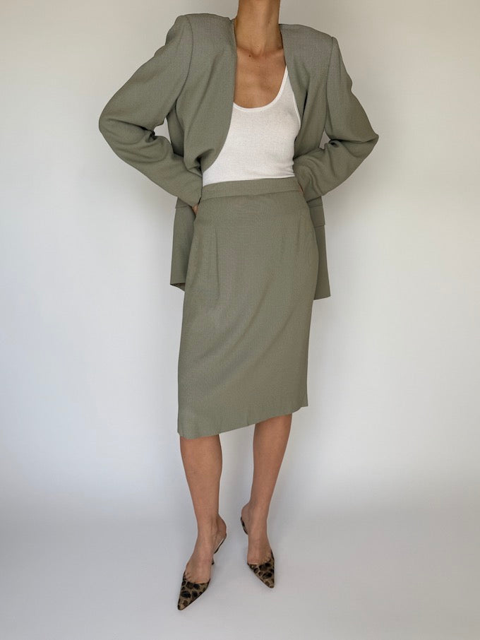 Vintage Max Mara Two Piece Set Sage 5931