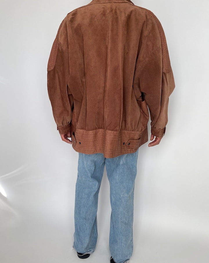 VINTAGE OVERSIZED SEDE LEATHER JACKET 2834