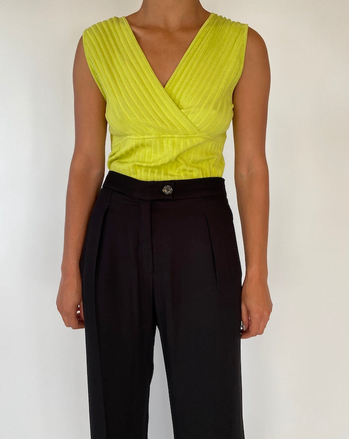 VINTAGE LIME GREEN KNIT TOP 2326