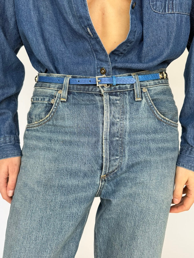 Vintage blue & black belt 4772