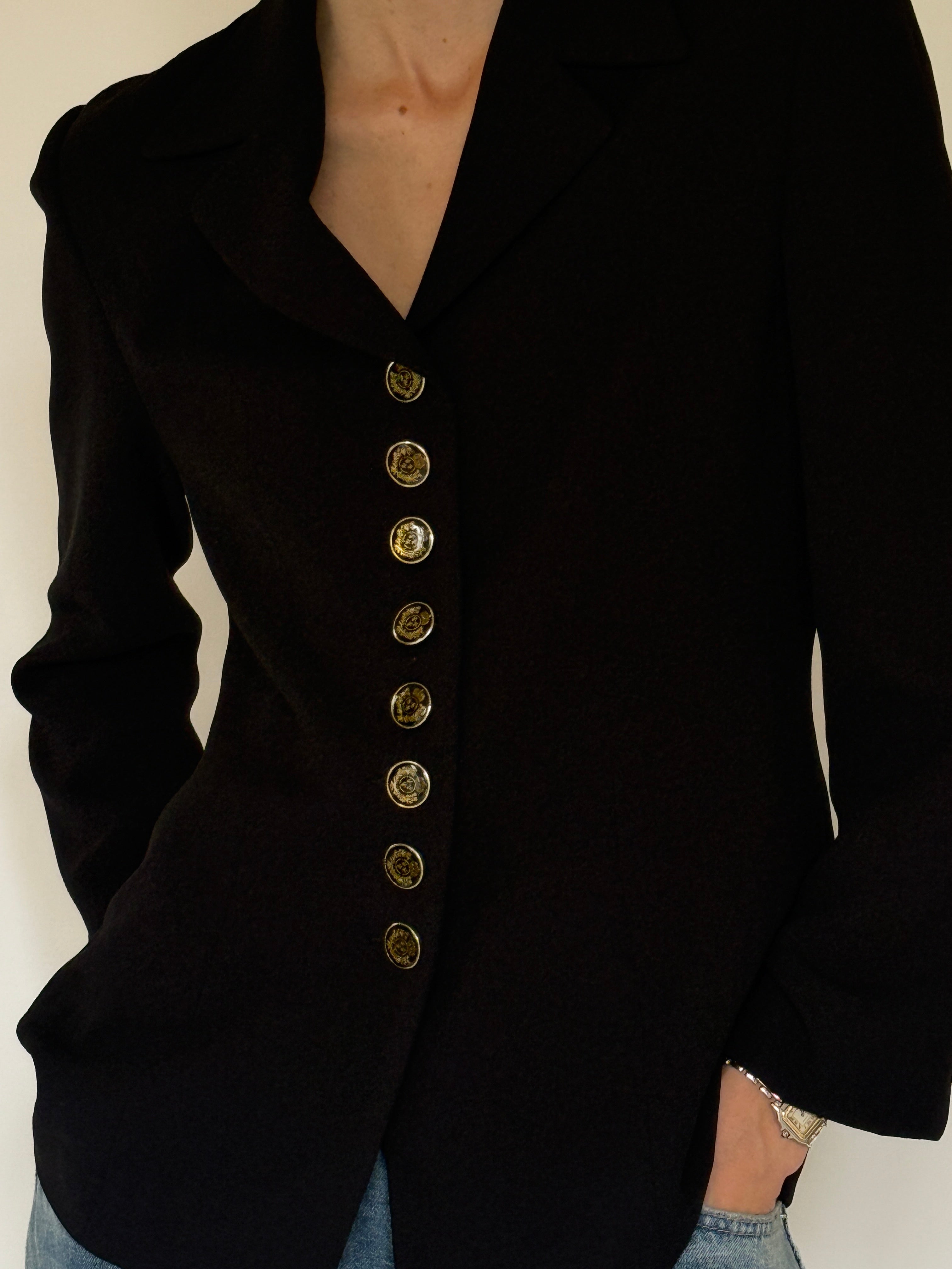 Vintage black fabric close-up