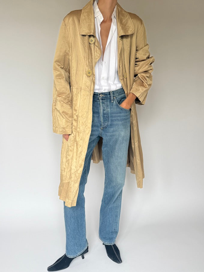 Vintage Oversized Coat In Champagne 5740