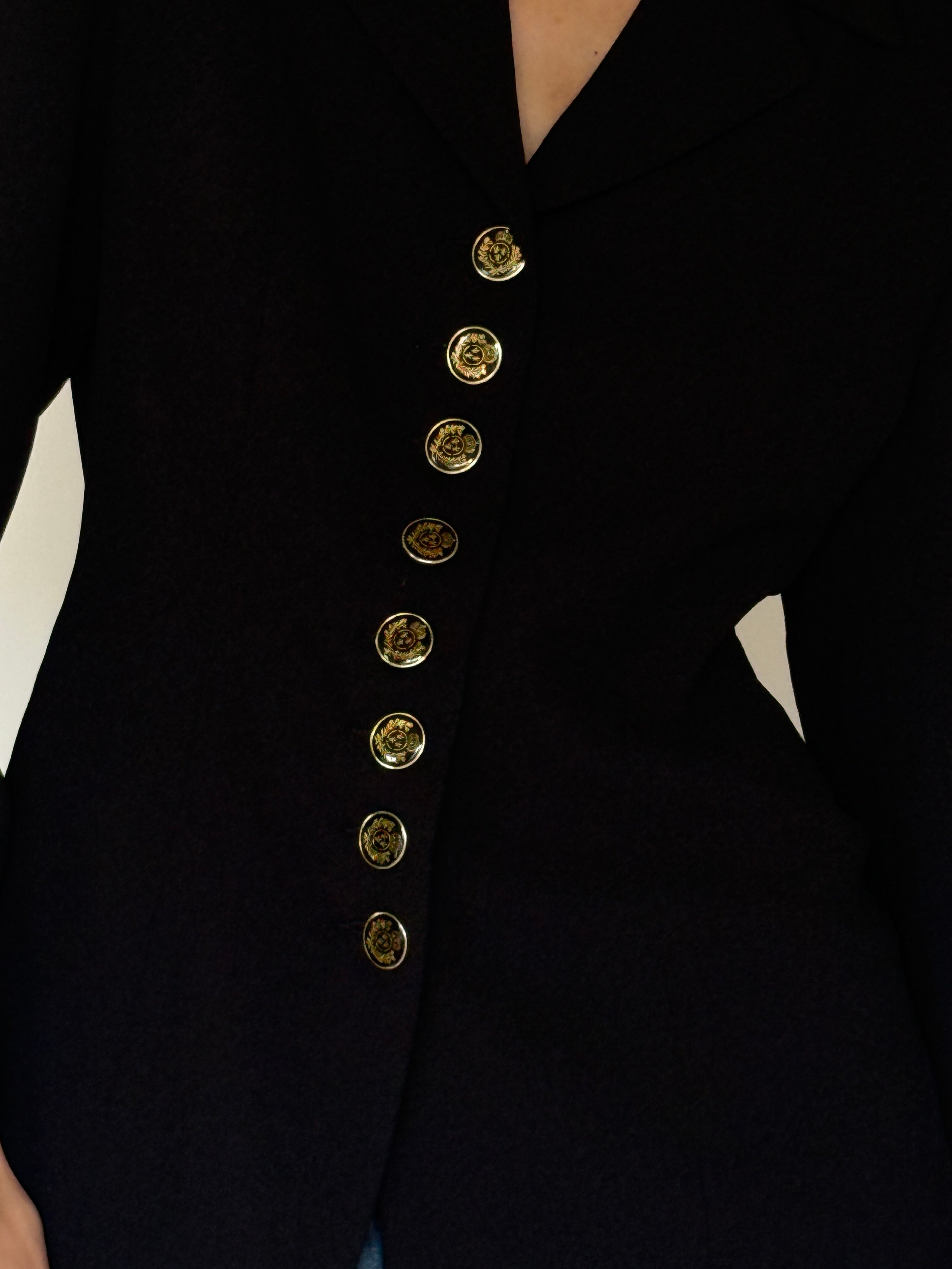 Vintage black blazer front view