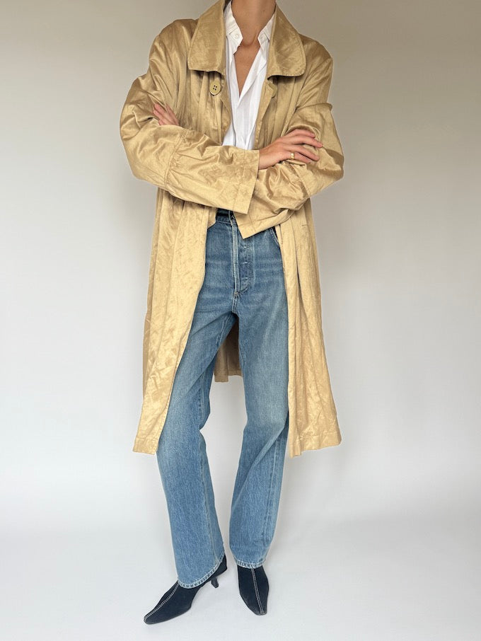 Vintage Oversized Coat In Champagne 5740