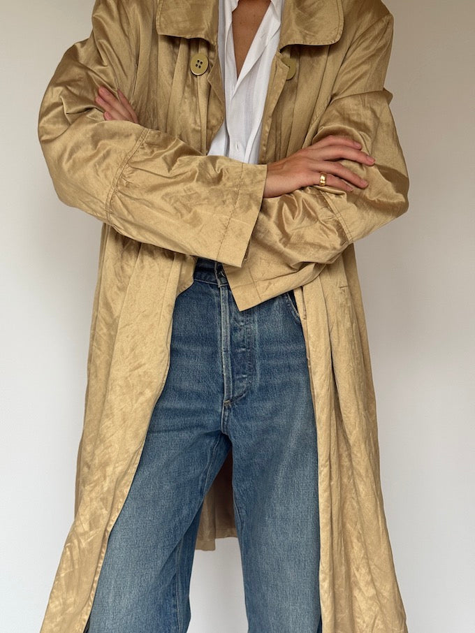 Vintage Oversized Coat In Champagne 5740
