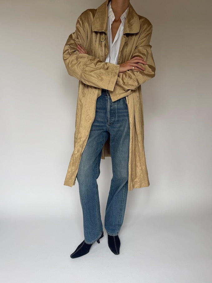 Vintage Oversized Coat In Champagne 5740